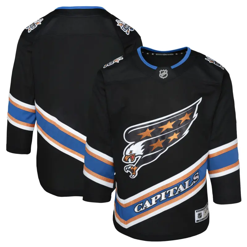 youth black washington capitals alternate 50th anniversary premier jersey