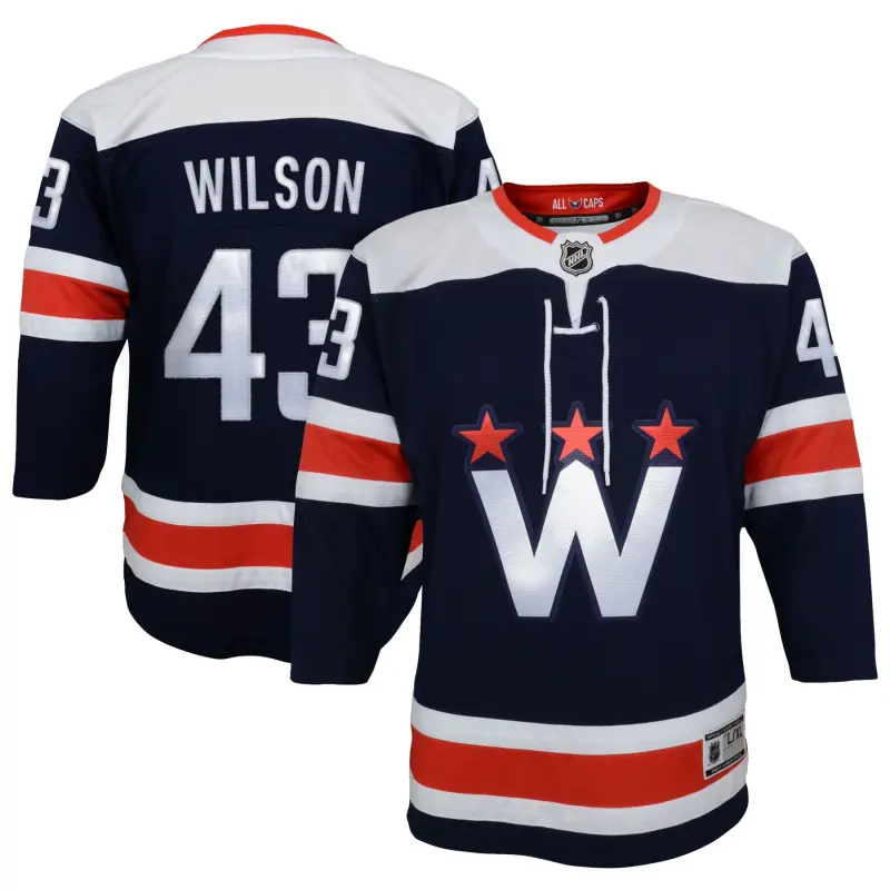 youth tom wilson navy washington capitals 202021 alternate premier player jersey