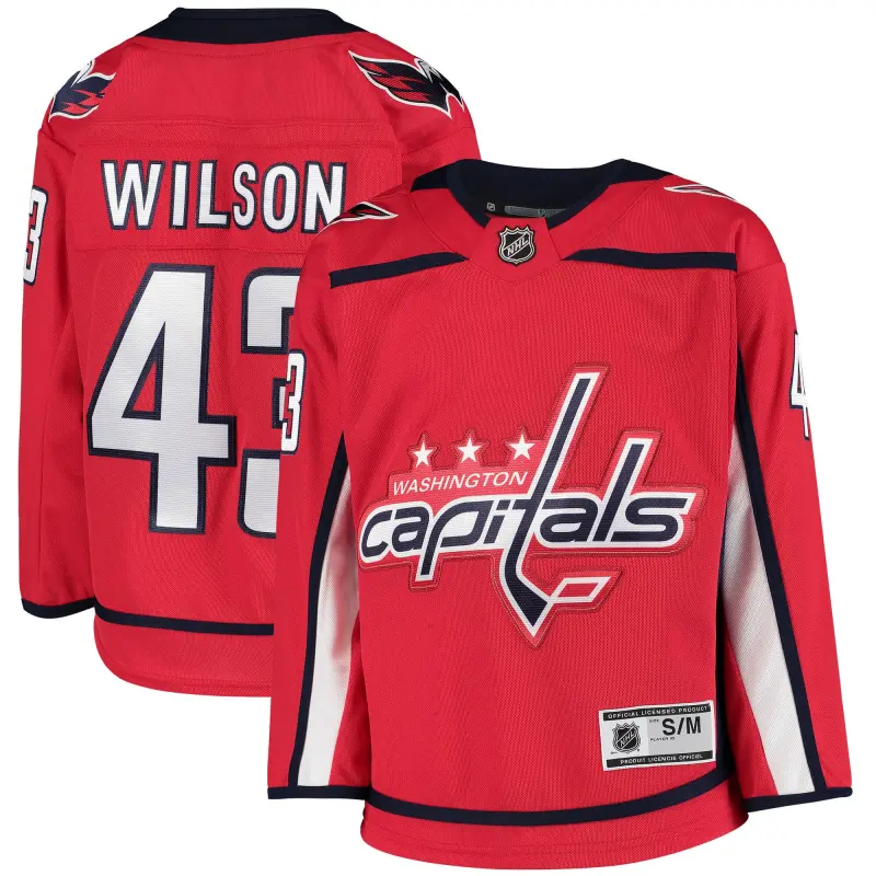 youth tom wilson red washington capitals home premier player jersey